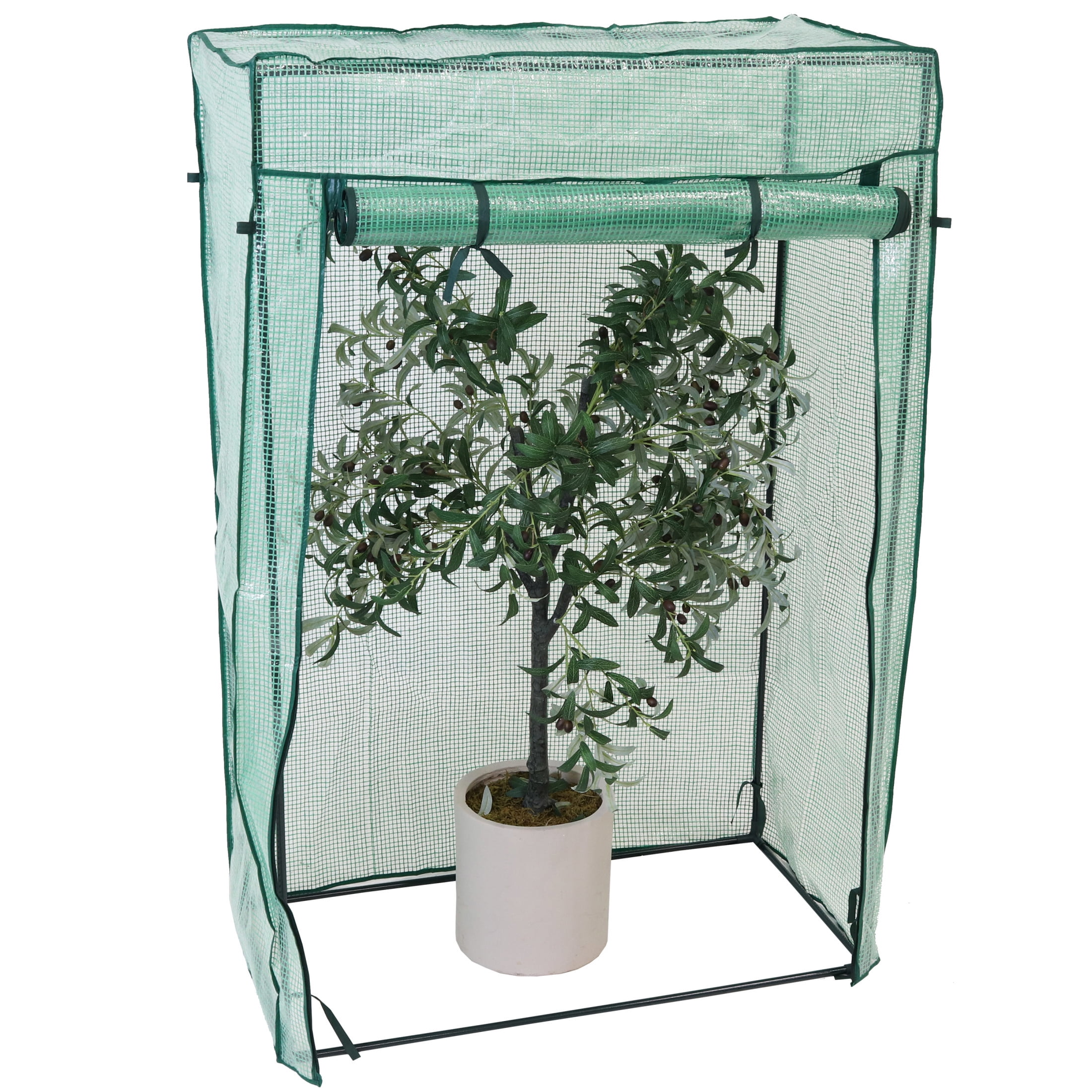 Deluxe Portable UV-Protected Green Plant Starter Greenhouse with Roll-Up Door