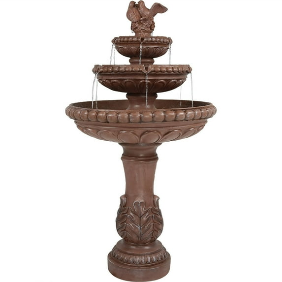 Sunnydaze Dove Pair Traditional Resin 3-Tier Outdoor Water Fountain