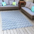 thumbnail image 1 of Sunnydaze Dreams Classic Flat Weave Blue Chevron Outdoor Area Rug, 5' x 7', 1 of 8