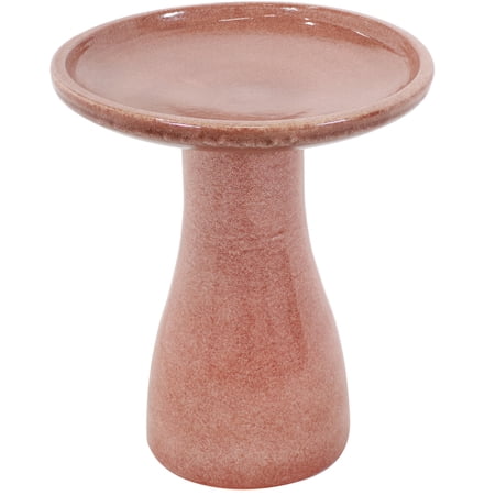Sunnydaze Duo-Tone Freestanding Ceramic Outdoor Bird Bath, UV-Resistant Lava Finish