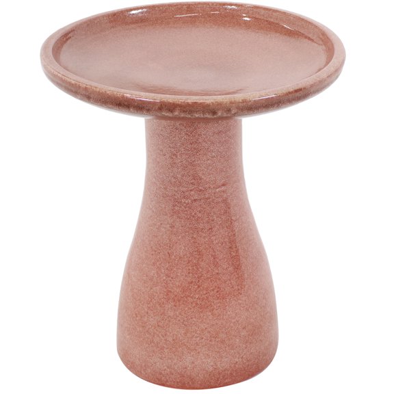 Sunnydaze Duo-Tone Freestanding Ceramic Outdoor Bird Bath, UV-Resistant Lava Finish