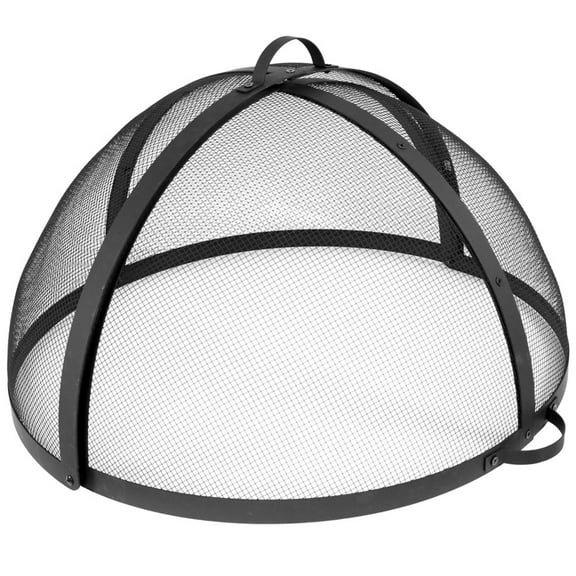 Sunnydaze Easy Access 22" Round Heavy-Duty Fire Pit Spark Screen Cover with Hinged Door