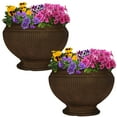 thumbnail image 1 of Sunnydaze Elizabeth 15" x 15" x 11.5" Round Rust Polyresin Outdoor Planter Pot 2-Count, 1 of 10