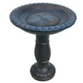 thumbnail image 1 of Sunnydaze Facade du Soleil Freestanding Glass Fiber Reinforced Concrete Outdoor Bird Bath, Blue, 1 of 17