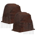 thumbnail image 1 of Sunnydaze Flat-Top 11" Brown Polyresin Faux Landscape Rock Cover with Metal Stakes, Set of 2, 1 of 13