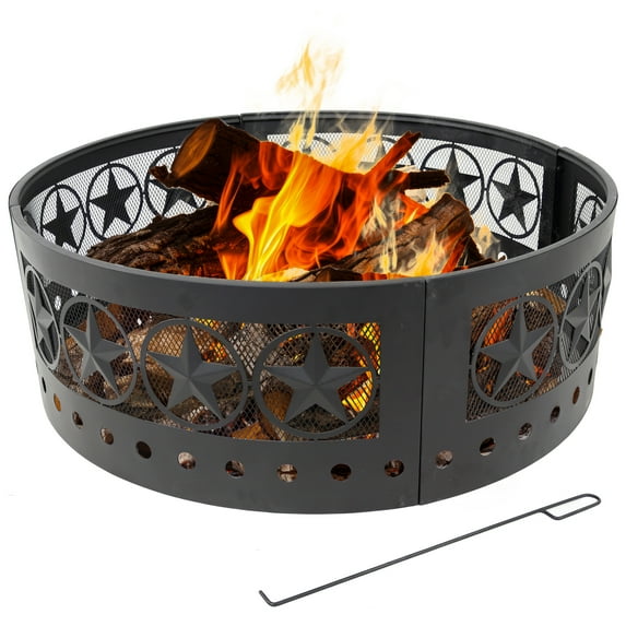 Sunnydaze Four-Star 36" Round Steel Heavy-Duty Fire Pit Ring
