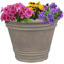 Sunnydaze Franklin Polyresin Outdoor Flower Pot Planter - Beige