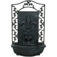 thumbnail image 1 of Sunnydaze French Lily Polystone Outdoor Solar Wall Fountain with Backup Battery, Lead Finish, 1 of 8