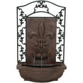 thumbnail image 1 of Sunnydaze French Lily Polystone Outdoor Solar Wall Fountain with Battery Backup, Iron Finish, 1 of 9