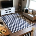 thumbnail image 1 of Sunnydaze Geometric Affinity Modern Flat Weave Blue/White Parallelogram Indoor Area Rug, 5' x 7', 1 of 9