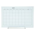 Sunnydaze Glass Whiteboard Calendar for Wall with Markers White