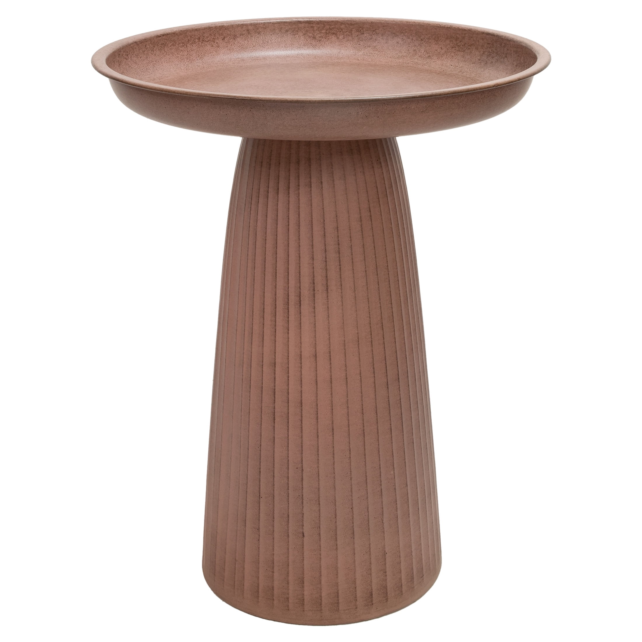 Sunnydaze Gleeful Garden Metal Bird Bath for Outdoors - UV-Resistant Large Bird Bath for Outside - 23-Inch - Matte Canyon Clay