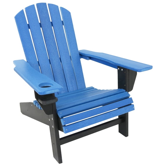 Sunnydaze HDPE Adirondack Chair - Blue/Black