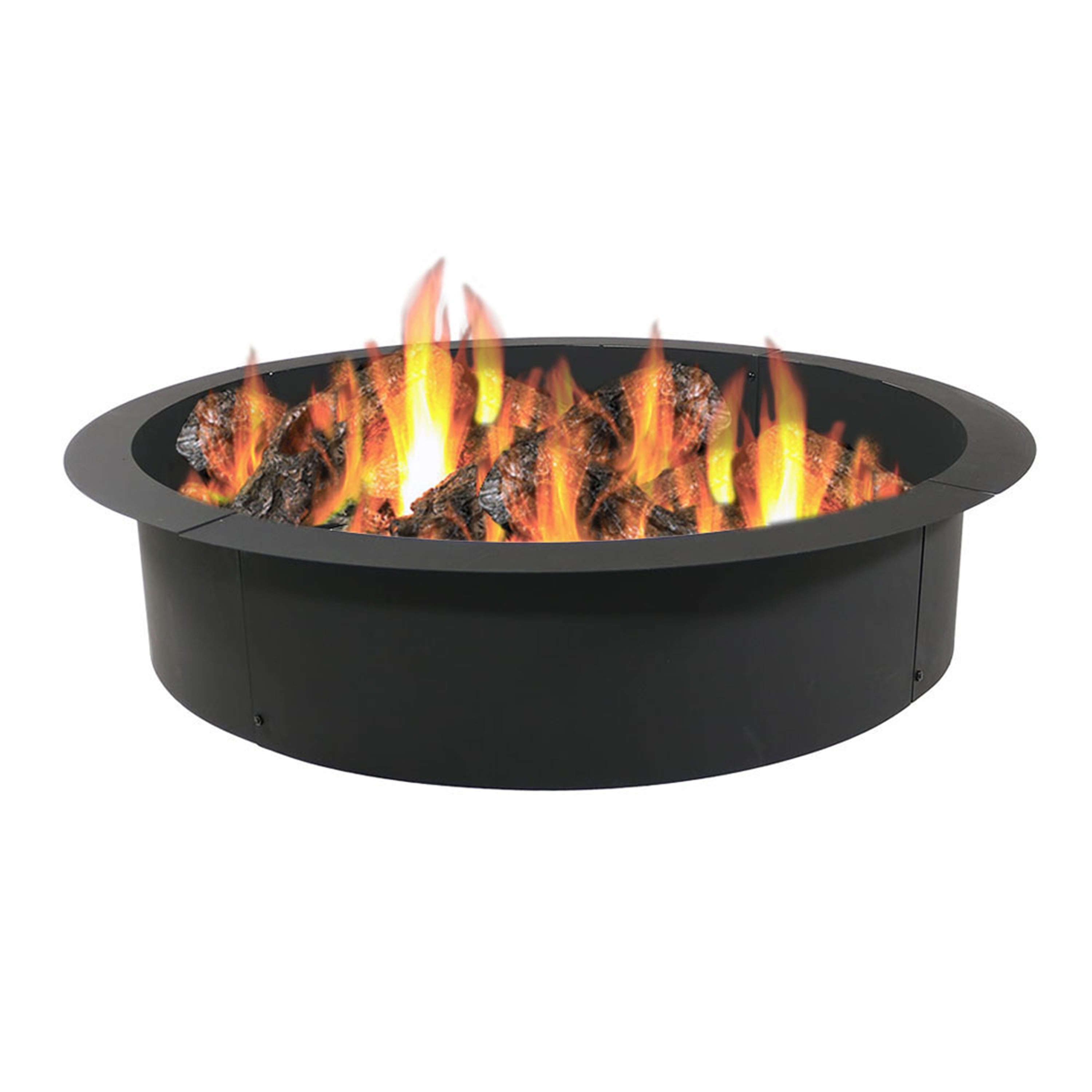 Sunnydaze 36-Inch Black Steel Wood Burning Fire Pit Ring