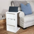 thumbnail image 1 of Sunnydaze Indoor Modern MDP C-Shaped End Table with Storage, White, 1 of 10