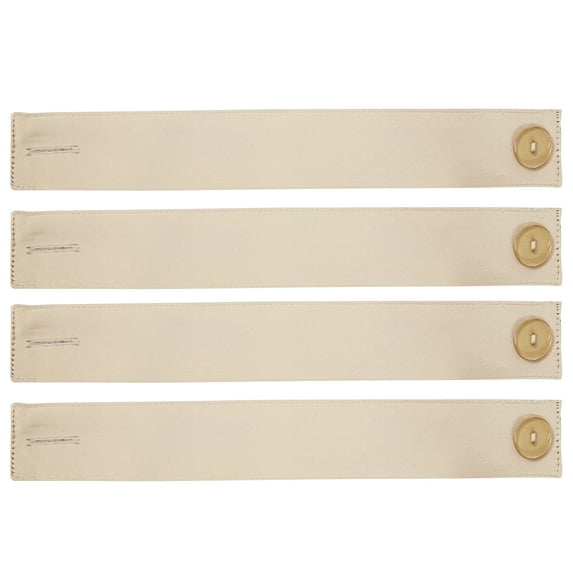 Sunnydaze Indoor/Outdoor Fabric Curtain Tiebacks with Buttons - Polyester - 13.5" - Beige - 4pc