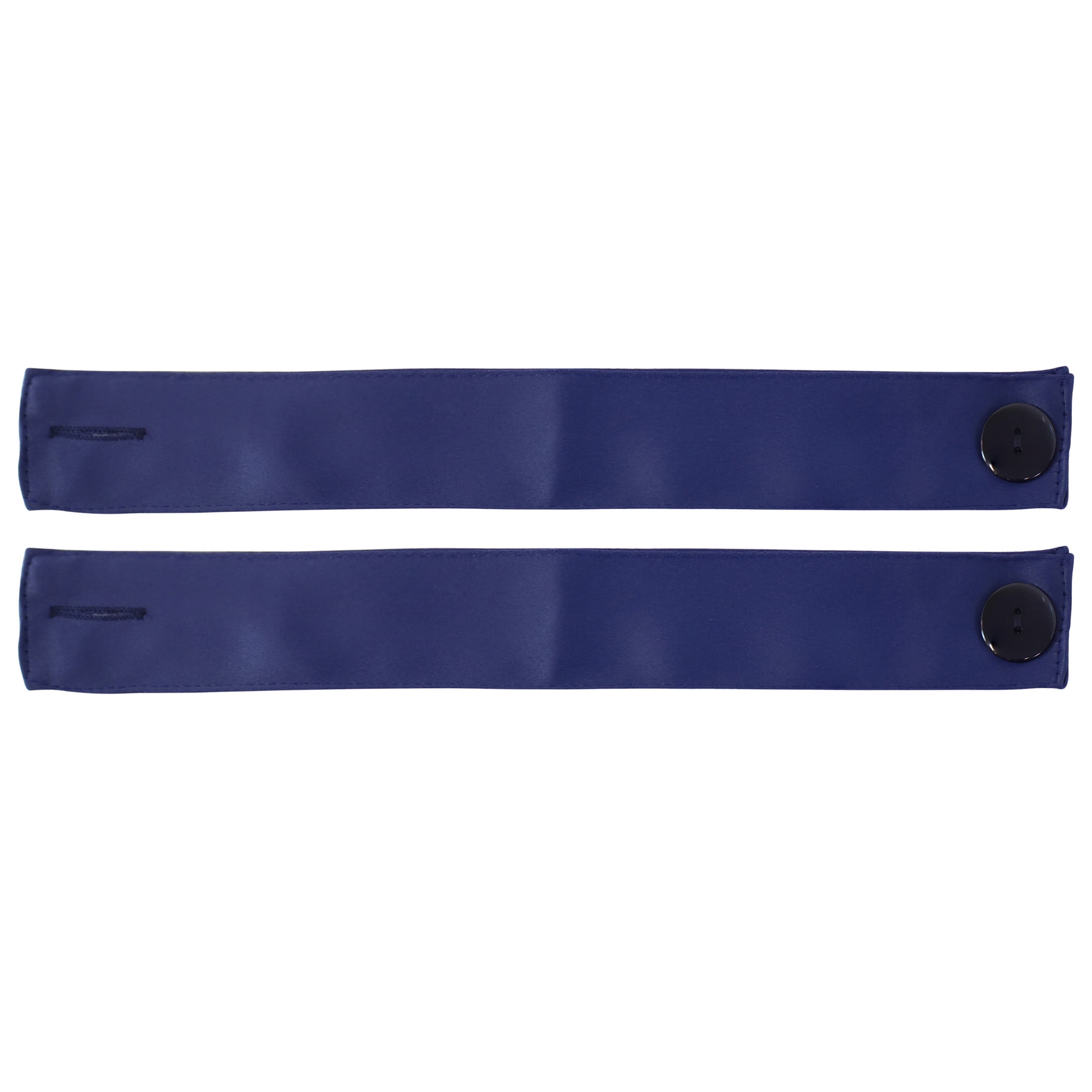 Blue Polyester Curtain Tiebacks with Resin Button Closure - Set of 2