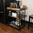 thumbnail image 1 of Sunnydaze Industrial MDP Rolling Bar Cart with Wine Storage Rack, Brown, 1 of 9