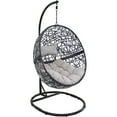 thumbnail image 1 of Sunnydaze Jackson Resin Wicker Egg Hanging Chair with Cushions and Stand, Gray, 1 of 9