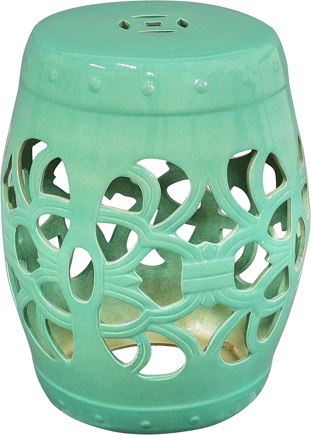 Sunnydaze Knotted Quatrefoil Ceramic Decorative Garden Stool - Modern ...