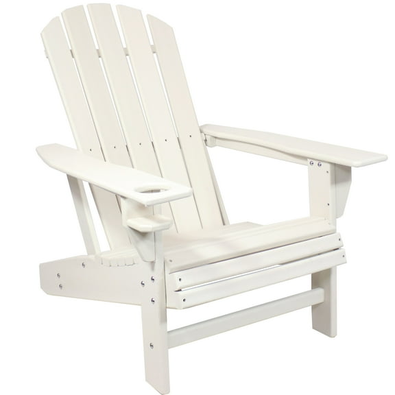 Sunnydaze Lake-Style All-Weather Plastic Adirondack Chair - White