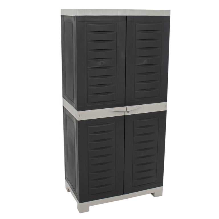 Sunnydaze Heavy Duty Lockable Utility Plastic Cabinet, Outdoor