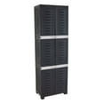thumbnail image 1 of Sunnydaze Lockable Adjustable 72" Plastic 4-Shelf Freestanding Garage Storage Cabinet, Shadow, 1 of 11