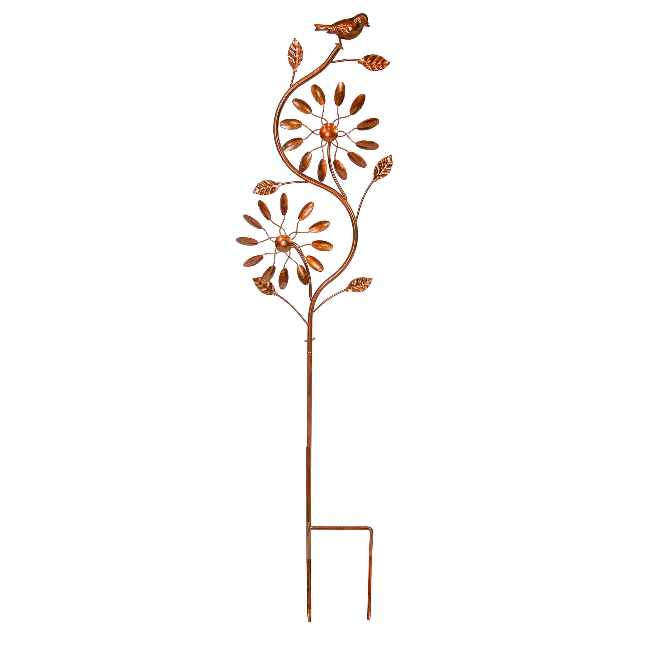 Copper Powder-Coated Iron Twirling Twigs 48" Garden Wind Spinner