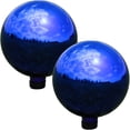thumbnail image 1 of Sunnydaze Mirrored 10" Blue Stainless Steel Outdoor Gazing Globe (2 Count), 1 of 8