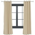 thumbnail image 1 of Sunnydaze Modern 2-Piece Beige Solid Light-Filtering Indoor or Outdoor Curtain Set, 1 of 12
