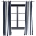thumbnail image 1 of Sunnydaze Modern 2-Piece Blue and White Stripe Light-Filtering Curtain Set, 1 of 11