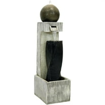 Sunnydaze Modern Artistry Polyresin Outdoor Water Fountain with Lights
