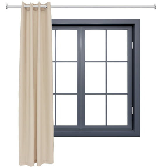 Sunnydaze Modern Beige Solid Light-Filtering Indoor or Outdoor Curtain, 52" x 96" (1 Panel)