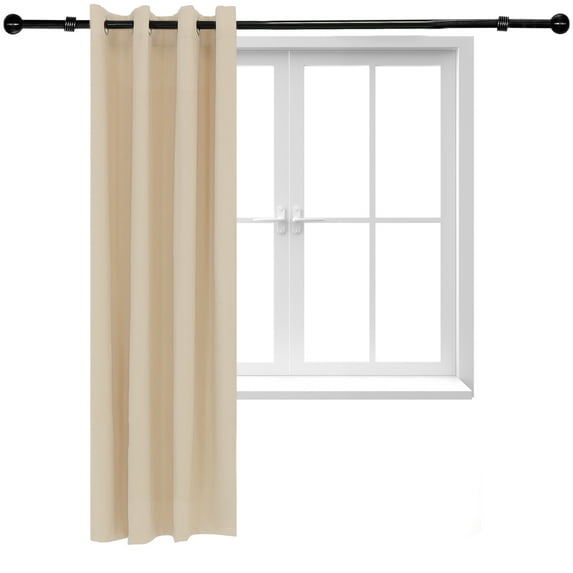 Sunnydaze Modern Beige Solid Room-Darkening Indoor or Outdoor Curtain, 52" x 84" (1 Panel)