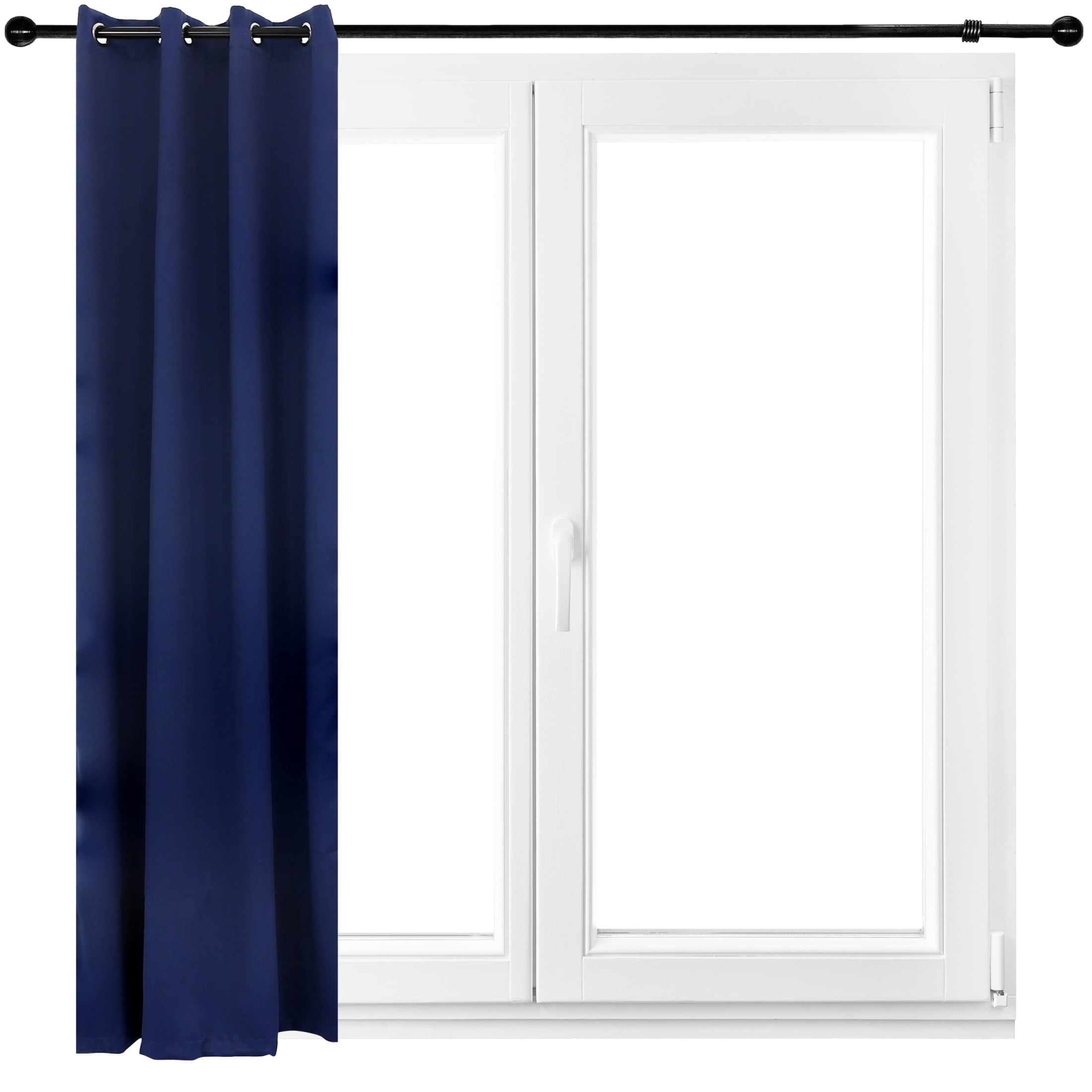 Sunnydaze Modern Blue Solid Blackout Indoor or Outdoor Curtain, 52" x 107" (1 Panel)
