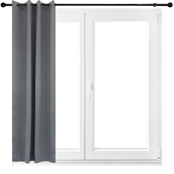 Sunnydaze Modern Gray Solid Blackout Indoor or Outdoor Curtain, 52" x 107.5" (1 Panel)