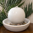 thumbnail image 1 of Sunnydaze Modern White Ceramic Tabletop Water Fountain with Orb - 4pk, 1 of 12