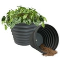 thumbnail image 1 of Sunnydaze Molly 12.5" x 12.5" x 10.25" Round Gray Metal Outdoor Planter Pot 2-Count, 1 of 8