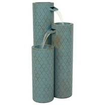 Sunnydaze Moroccan Trellis Zinc 3-Column Outdoor Water Fountain