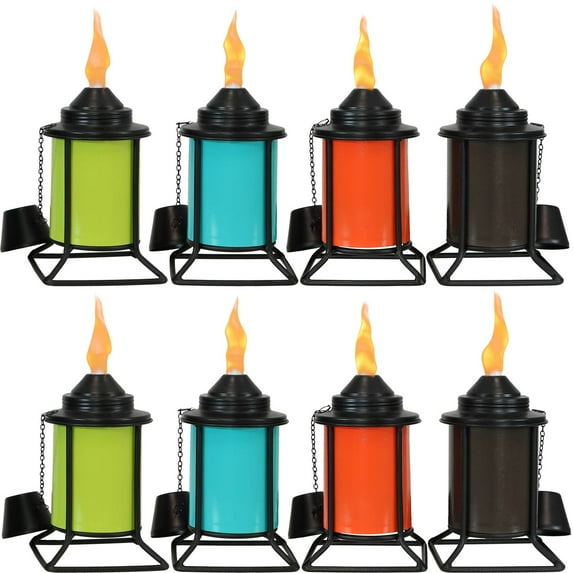 Sunnydaze Multi-Color Steel Outdoor Tabletop Torch Set (8 Count)