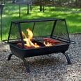 thumbnail image 1 of Sunnydaze Northland Grill 36" Rectangular Wood-Burning Black Finish Steel Outdoor Fire Pit, 1 of 17