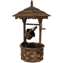 Sunnydaze Old-Fashioned Brown Wishing Well Outdoor Water Fountain