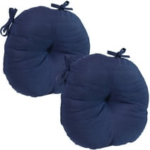 Sunnydaze Olefin Round Bistro Chair Cushions - Set of 2 - Navy Blue