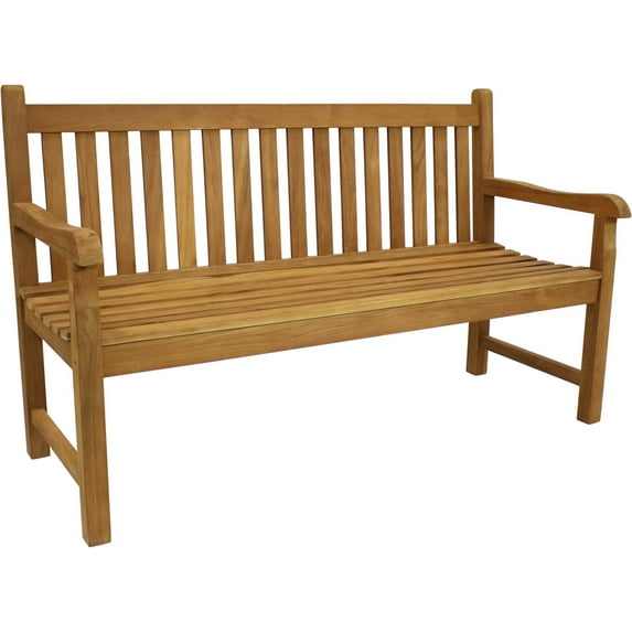 Sunnydaze Mission-Back Teak Garden Bench