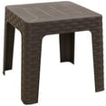 thumbnail image 1 of Sunnydaze Outdoor Contemporary Plastic Square End Table, Brown, 1 of 10