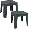 thumbnail image 1 of Sunnydaze Outdoor Contemporary Plastic Square End Table, Gray (Set of 2), 1 of 12