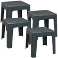 thumbnail image 1 of Sunnydaze Outdoor Contemporary Plastic Square End Table, Gray (Set of 4), 1 of 12