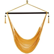 Sunnydaze Outdoor Extra Large Hanging Caribbean Hammock Chair - Gold