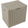 thumbnail image 1 of Sunnydaze Outdoor Faux Wood 32-Gallon Resin Deck Storage Box with Lockable Lid, Driftwood, 1 of 18