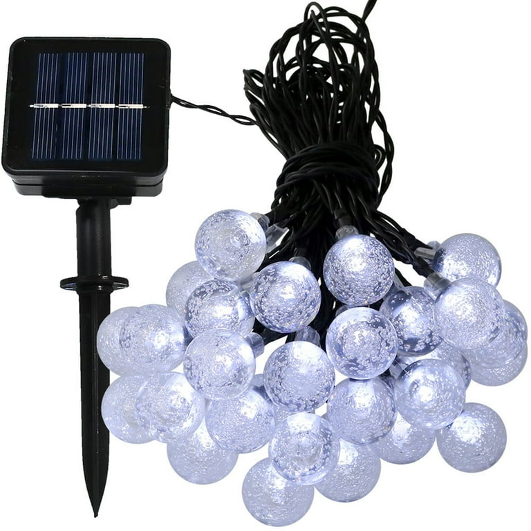 Sunnydaze 30-count White Water Drop LED Solar Powered String Lights - 20-foot Sunnydaze 30-count White Water Drop LED Solar Powered String Lights - 20-foot